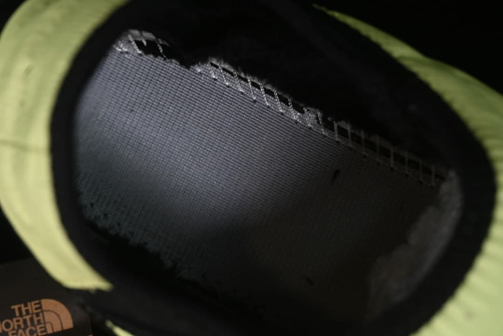 Close-up of the shoe opening and inner construction.
