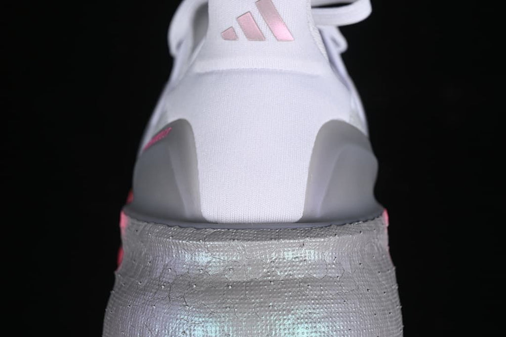 Rear view showing the heel pull tabs and textured grey heel sections