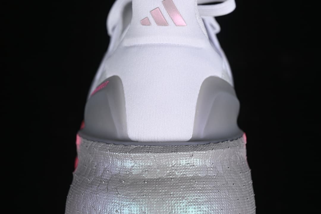 Rear view showing the heel pull tabs and textured grey heel sections