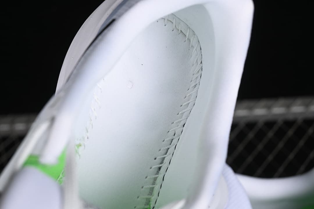 Close-up view inside the shoe near the heel and lining