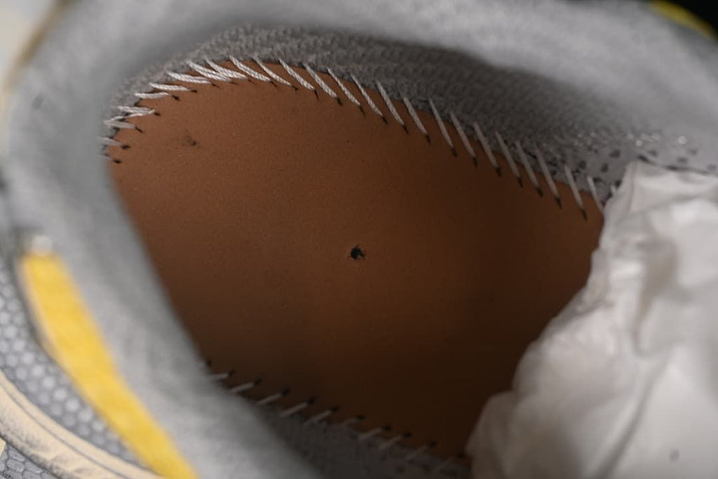 Close-up view inside the sneaker
