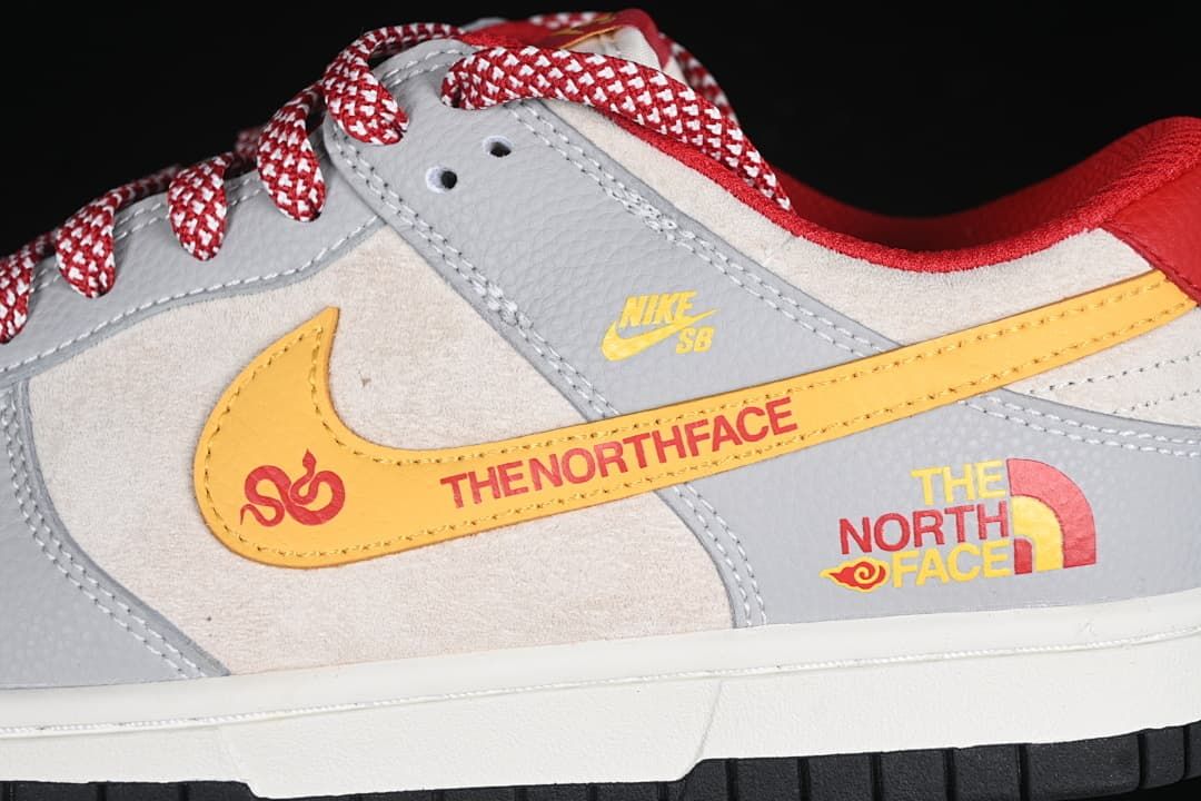 Close-up of side graphics, gray panels, and patterned laces