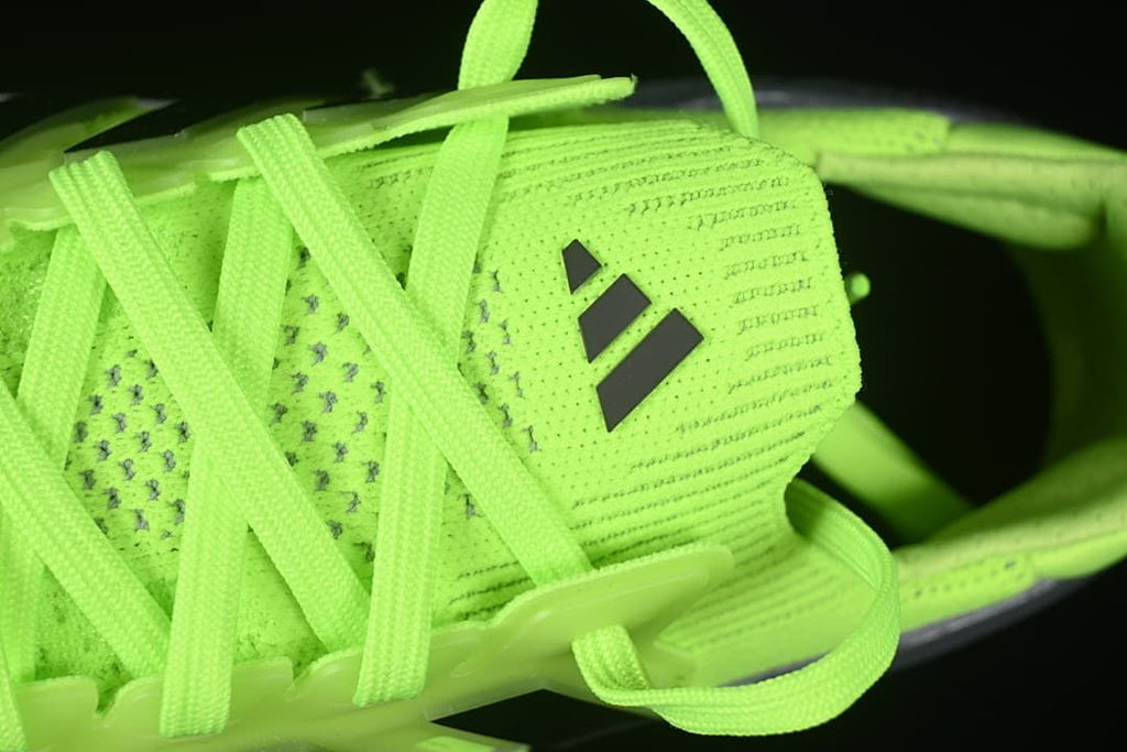 Close-up of the tongue, laces, and logo