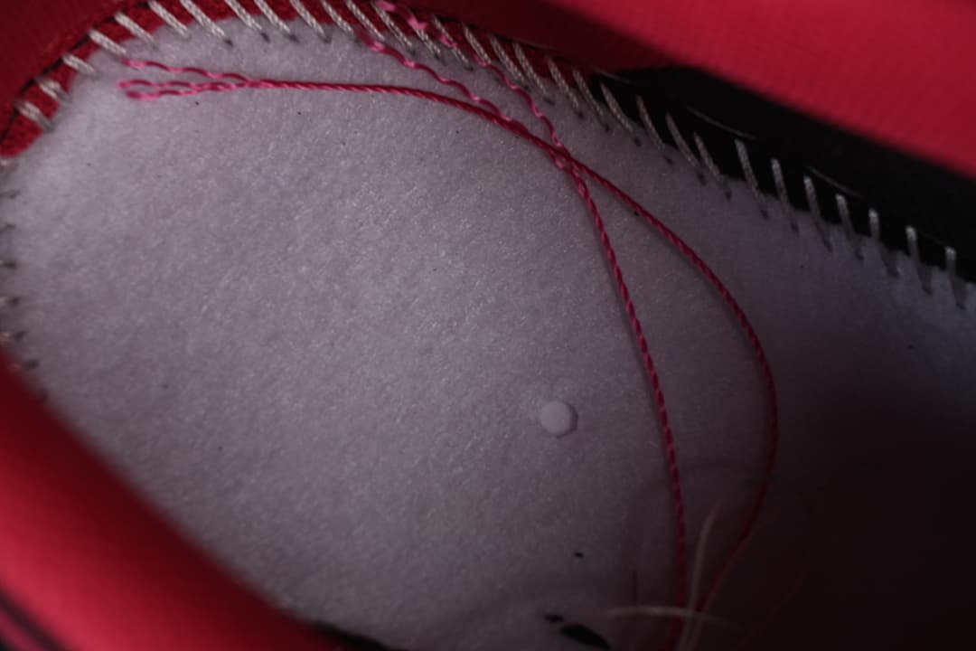Close-up of stitching and interior lining