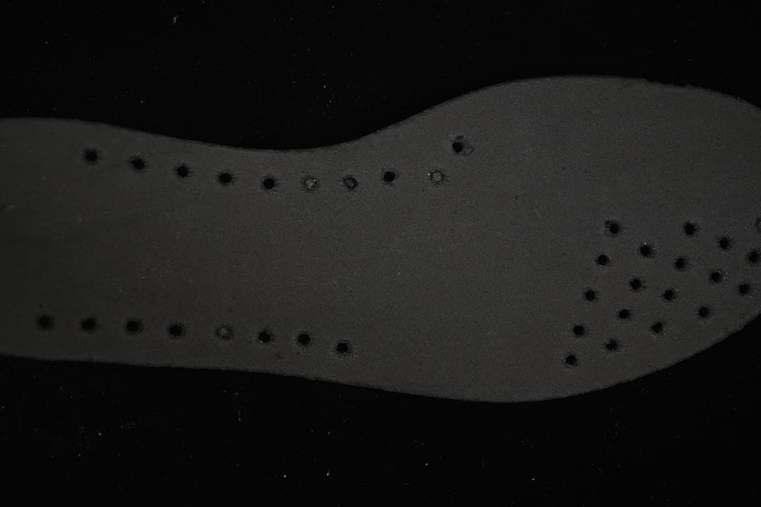 Close-up of the perforated insole underside