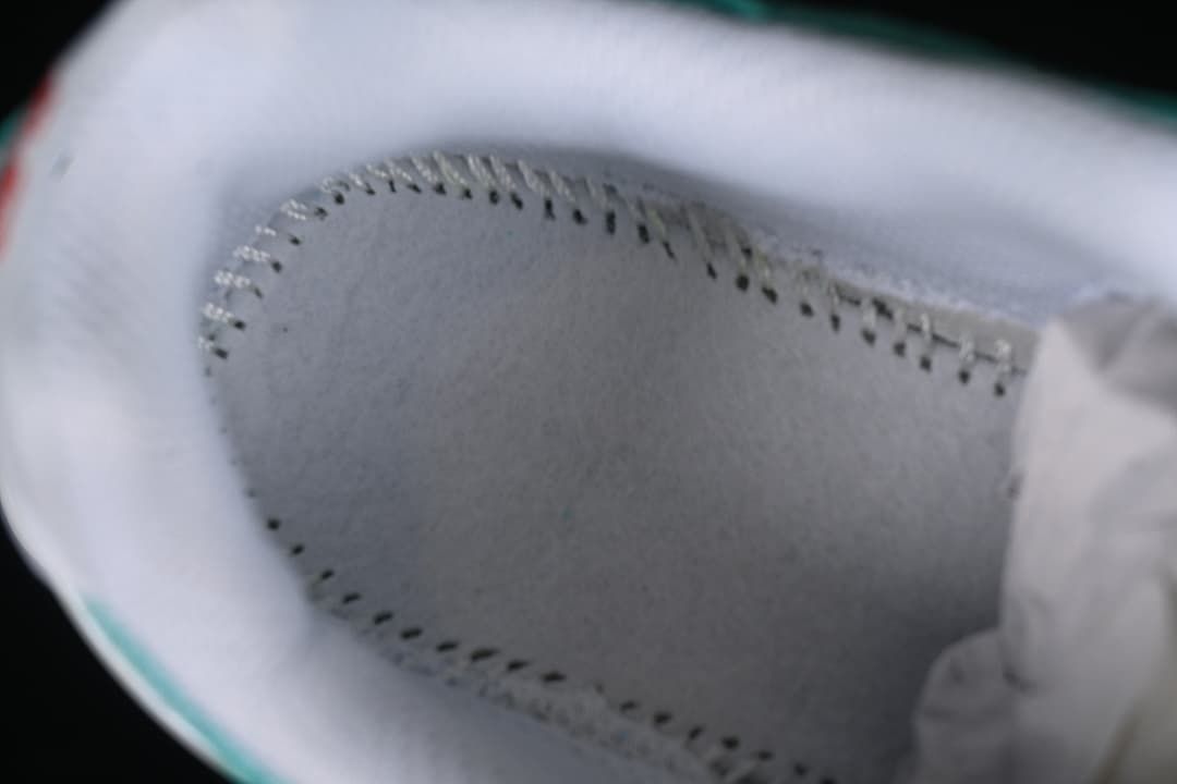 Close-up view inside the padded sneaker collar