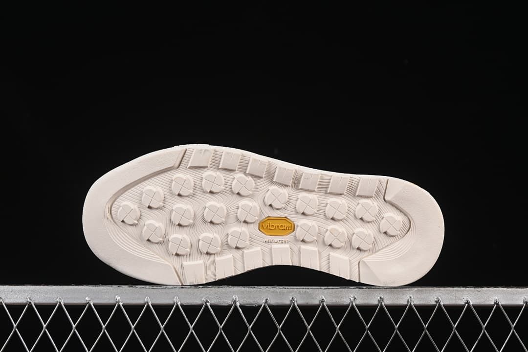 Underside view of the white outsole