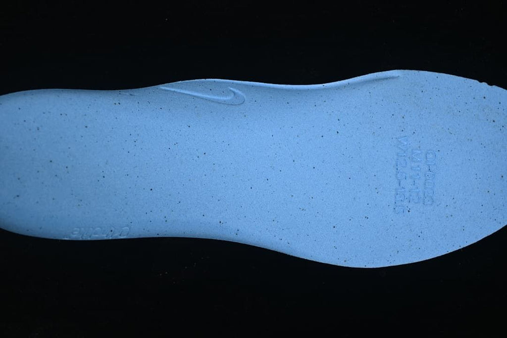 Light-blue shoe outsole shown from below