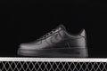 Side view of an all-black Nike Air Force 1 '07 Low sneaker.