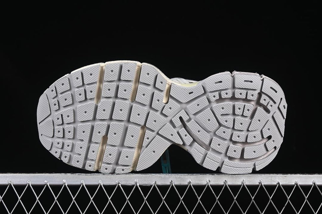 Close-up of the sneaker outsole and patterned tread