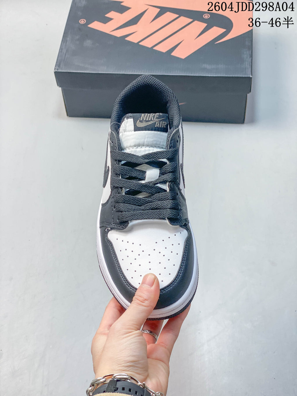 Top view showing the lace-up front and perforated toe box
