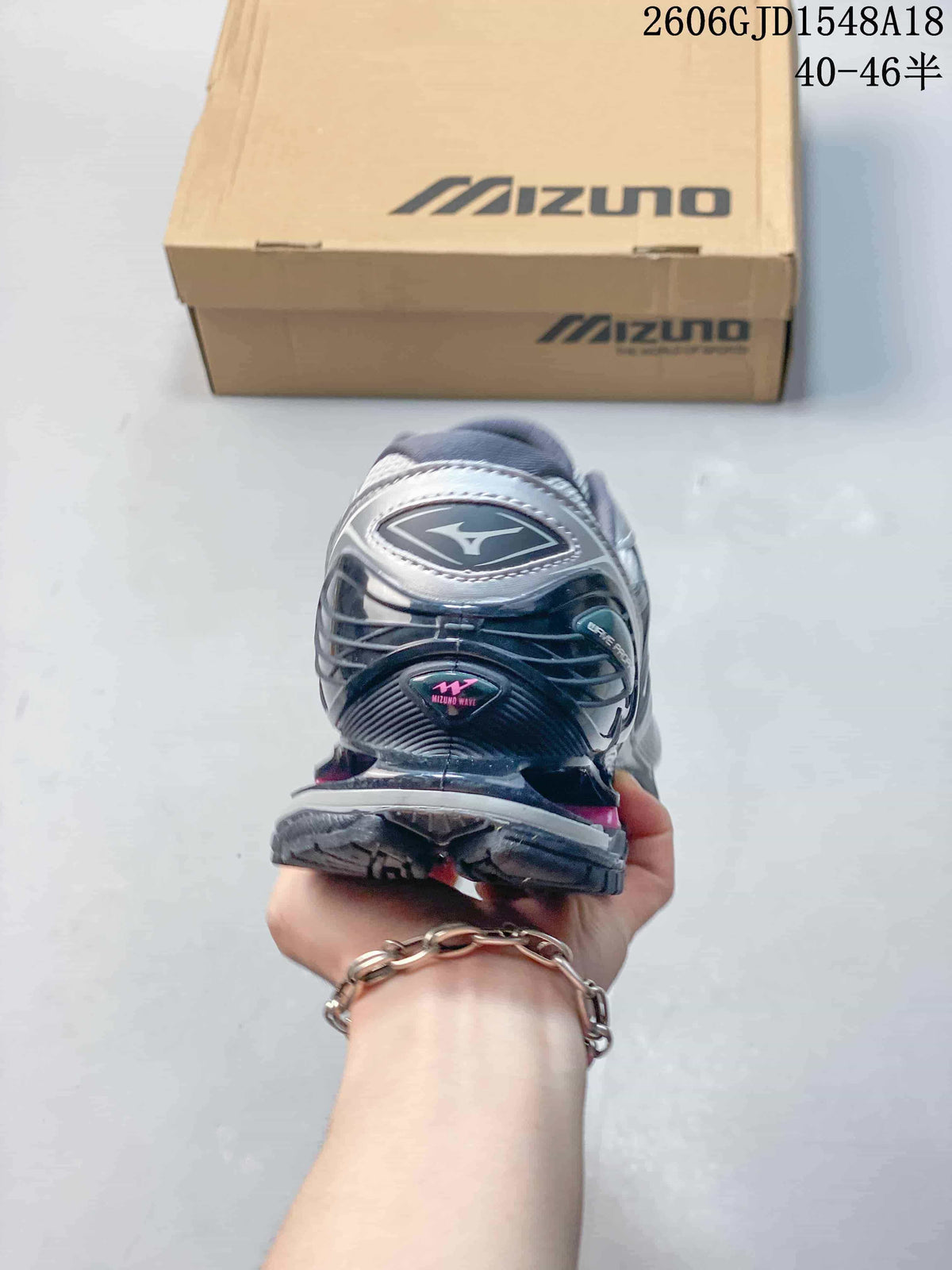 Rear view of the sneaker showing the heel and outsole