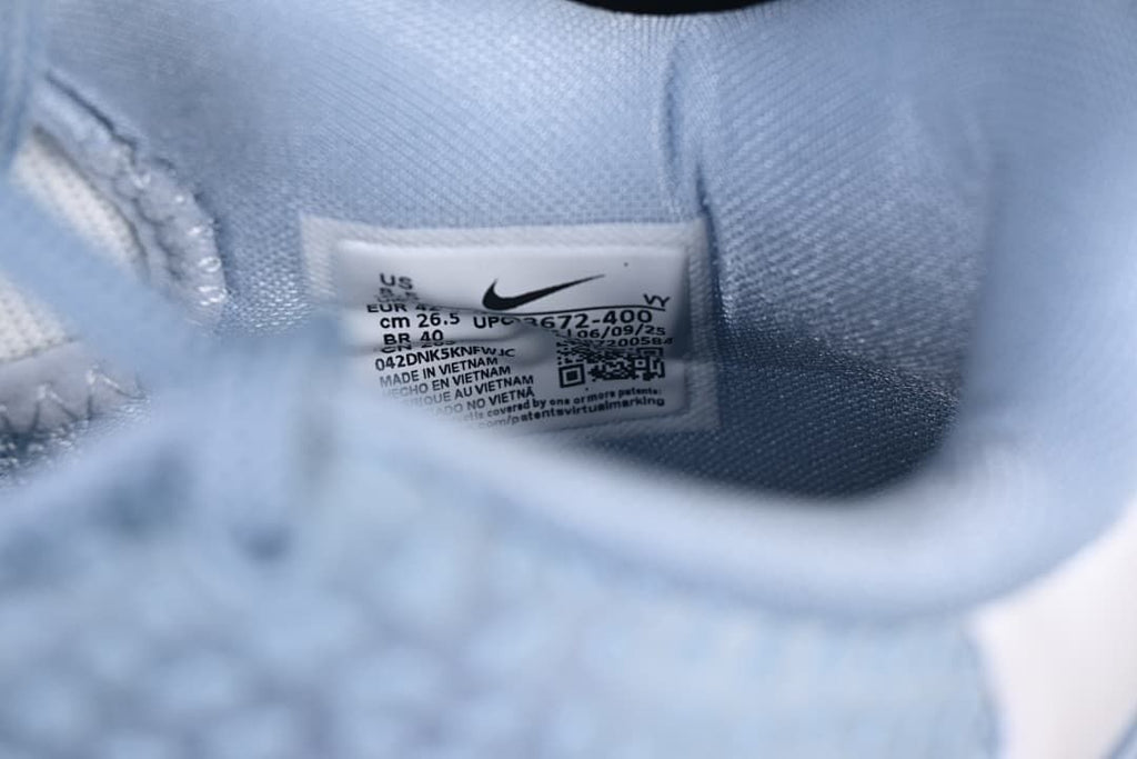 Interior size label showing model code and size details