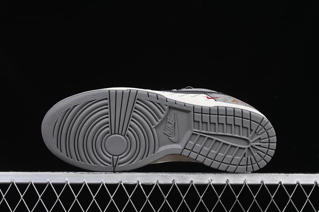 View of the grey rubber outsole tread
