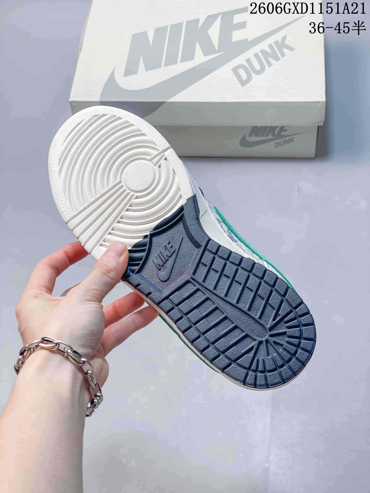 Close-up of the sneaker outsole showing white and navy tread