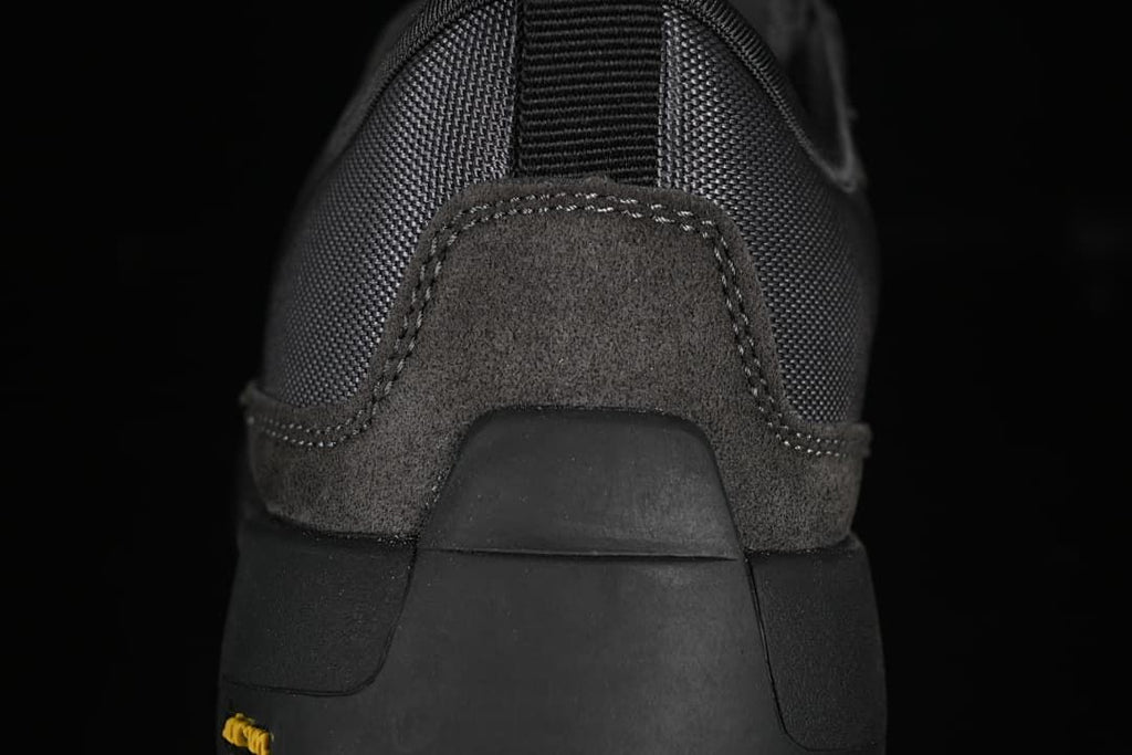 Close-up of the sneaker heel, pull tab, and outsole