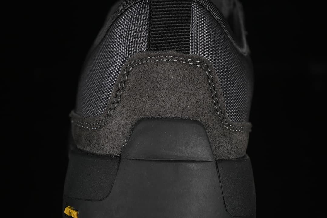 Close-up of the sneaker heel, pull tab, and outsole