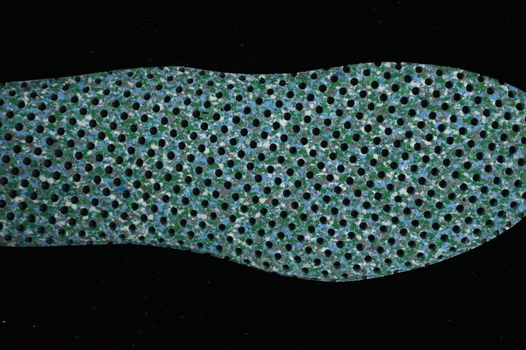 Close-up of the patterned insole of the Nike sneaker