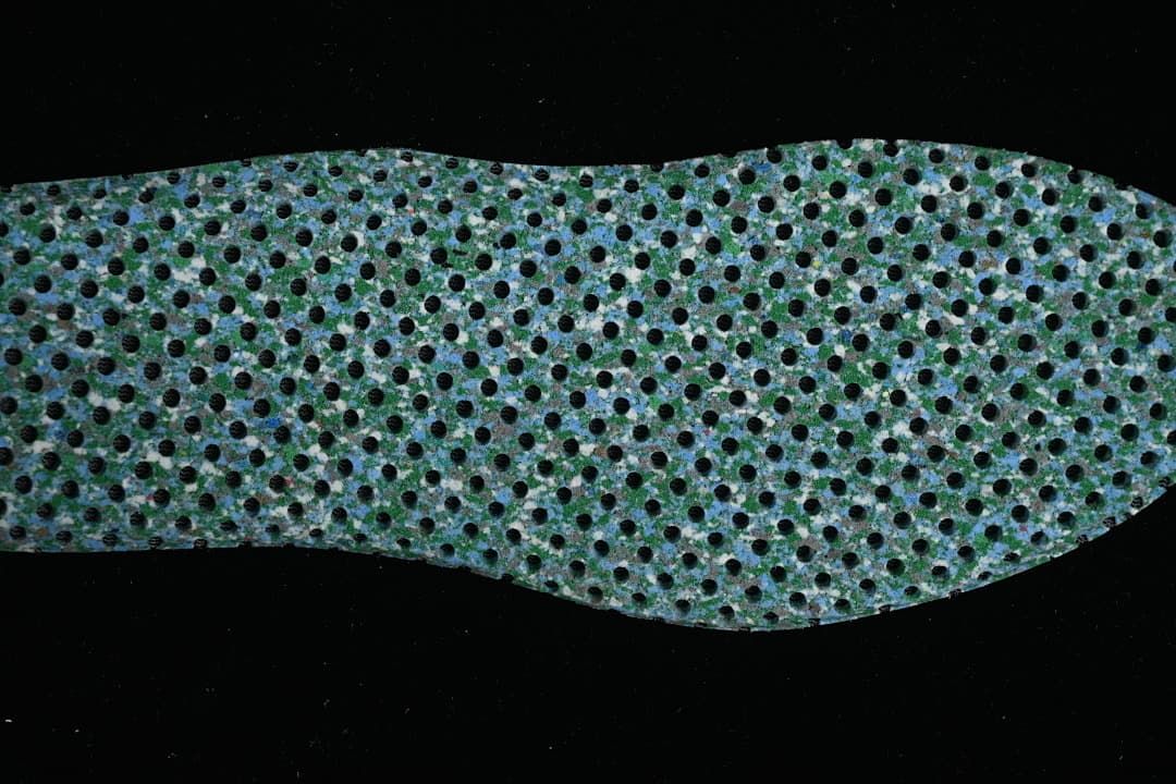 Close-up of the patterned insole of the Nike sneaker