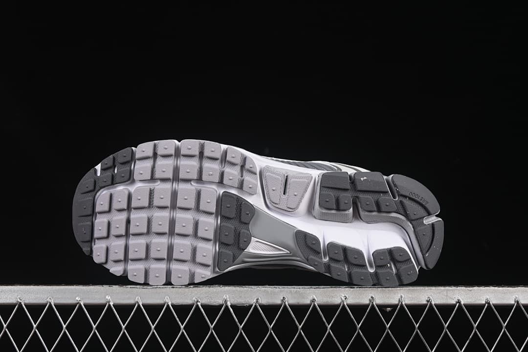 Underside view showing the segmented outsole tread