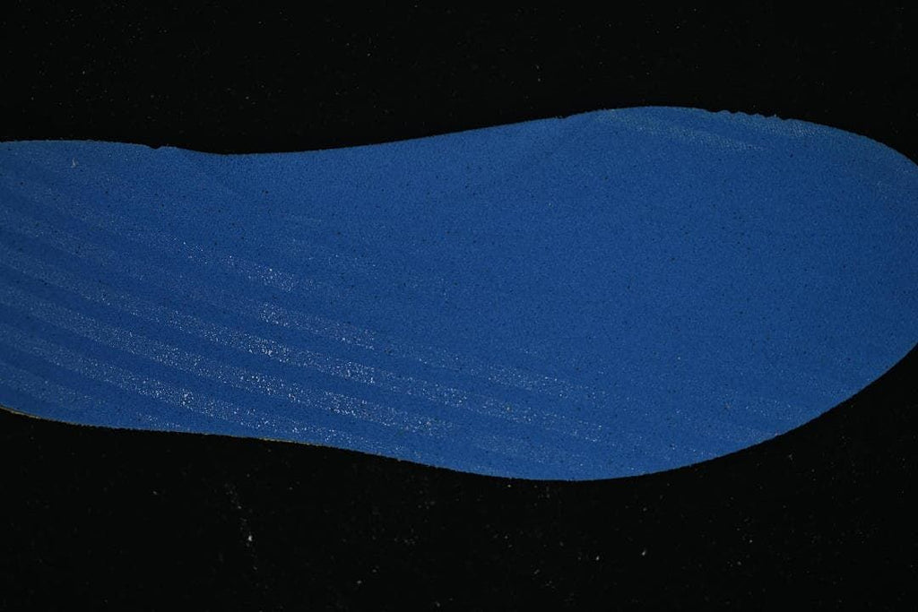 Close-up of blue shoe insert
