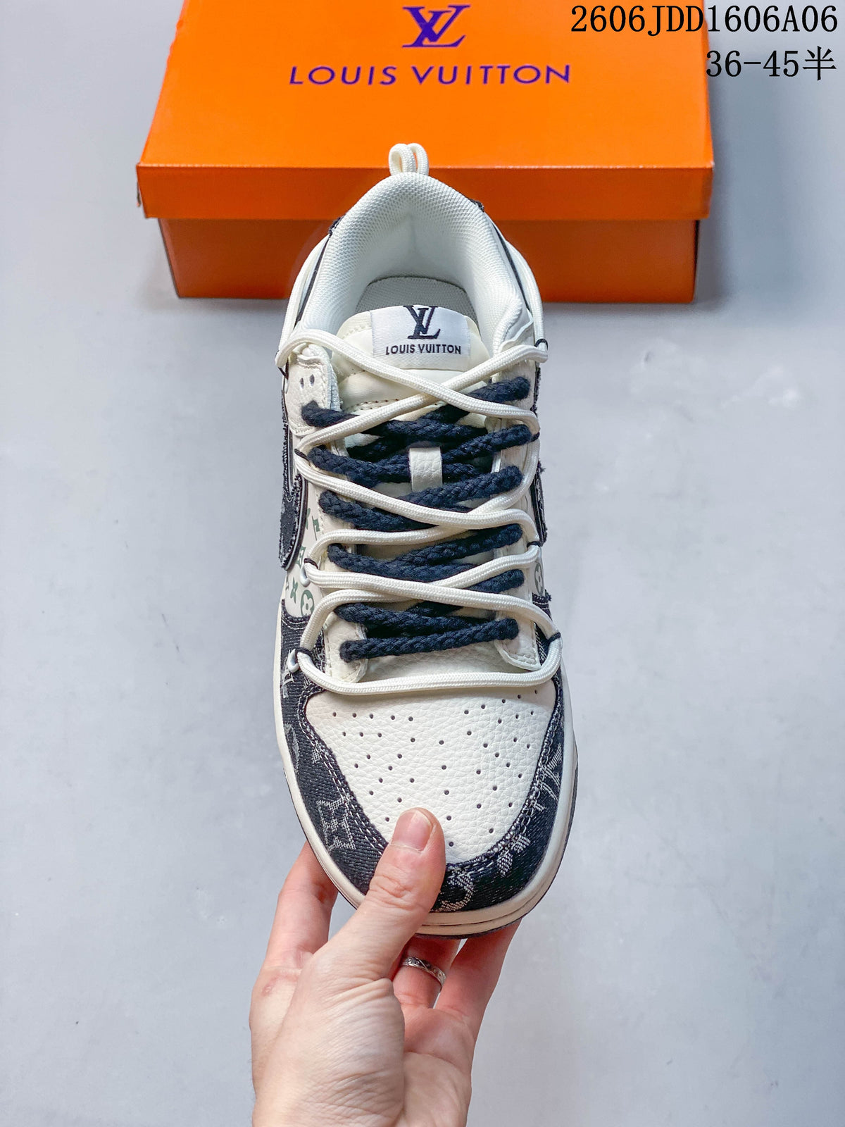 Top view showing perforated toe, layered laces, and patterned panels.