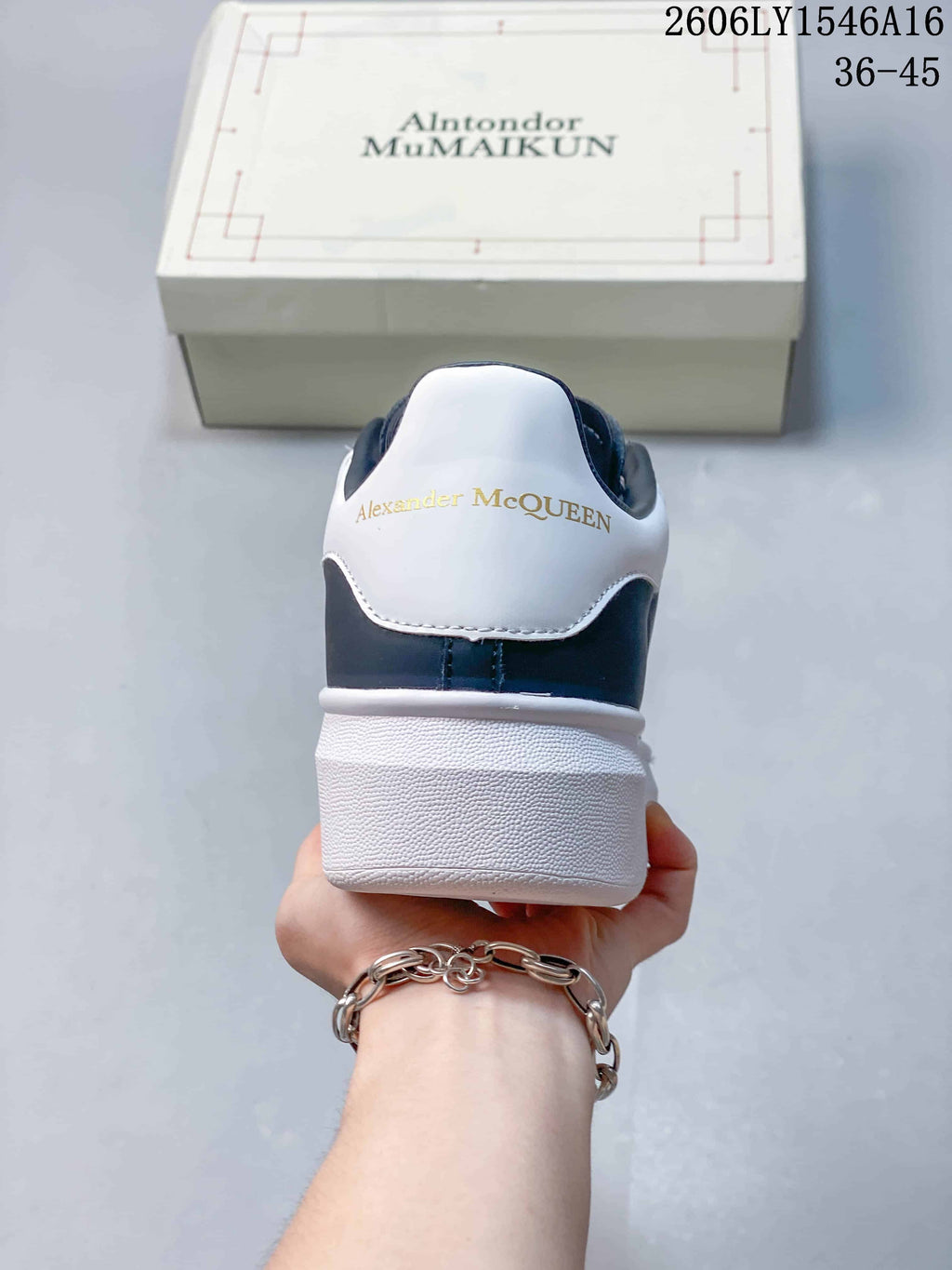 Rear view showing the white heel panel and chunky sole