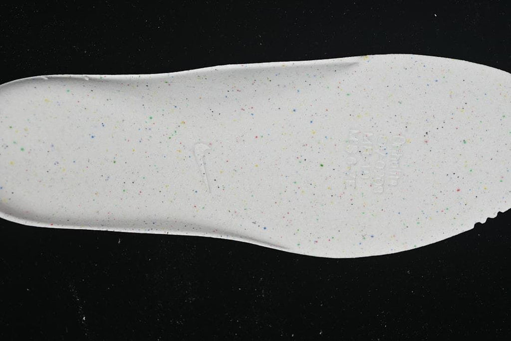 White speckled insole shown from above.