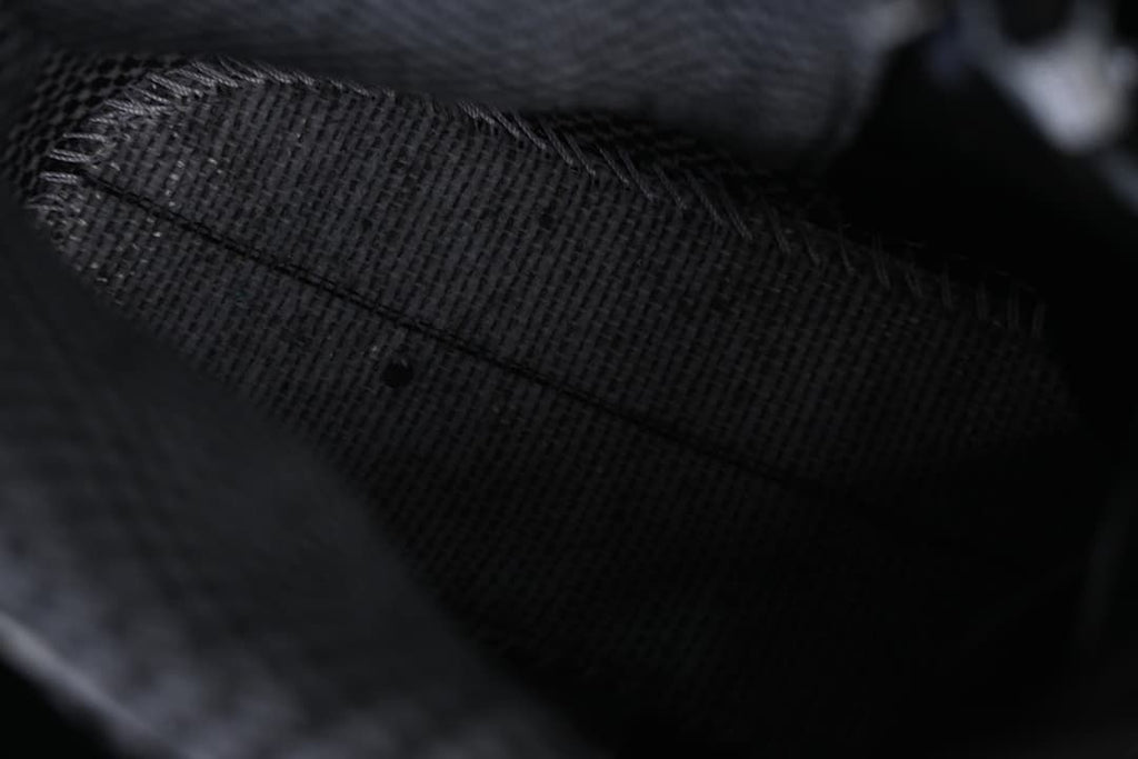 Close-up of the shoe's dark interior lining