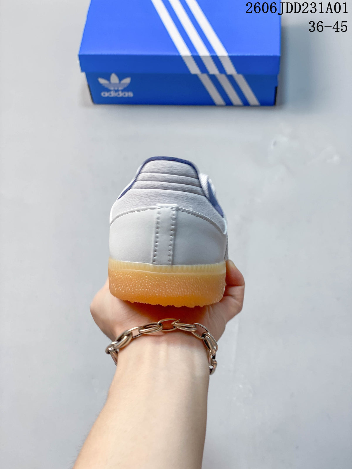 Rear view showing the sneaker heel and gum-colored outsole.