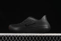 Black Nike ReactX Rejuven8 closed-toe slide shown from the side
