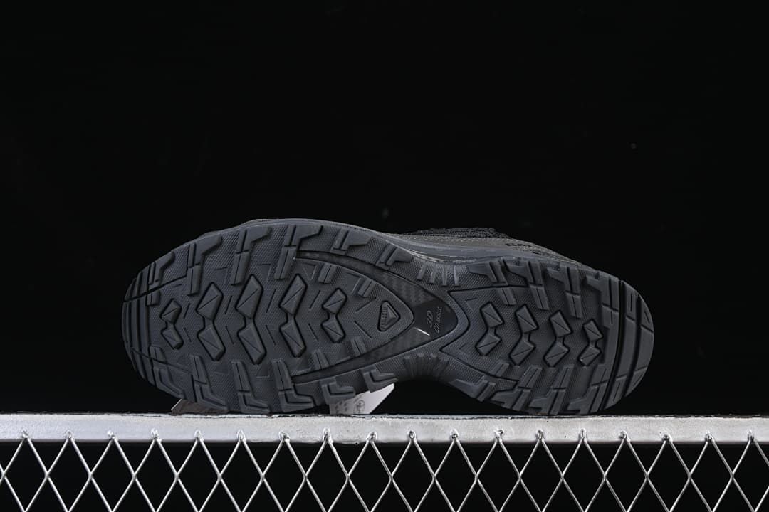 Underside view showing the lugged outsole tread