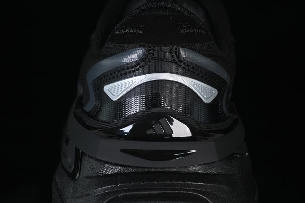 Rear view showing the sneaker's heel detailing