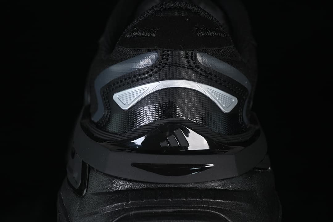 Rear view showing the sneaker's heel detailing