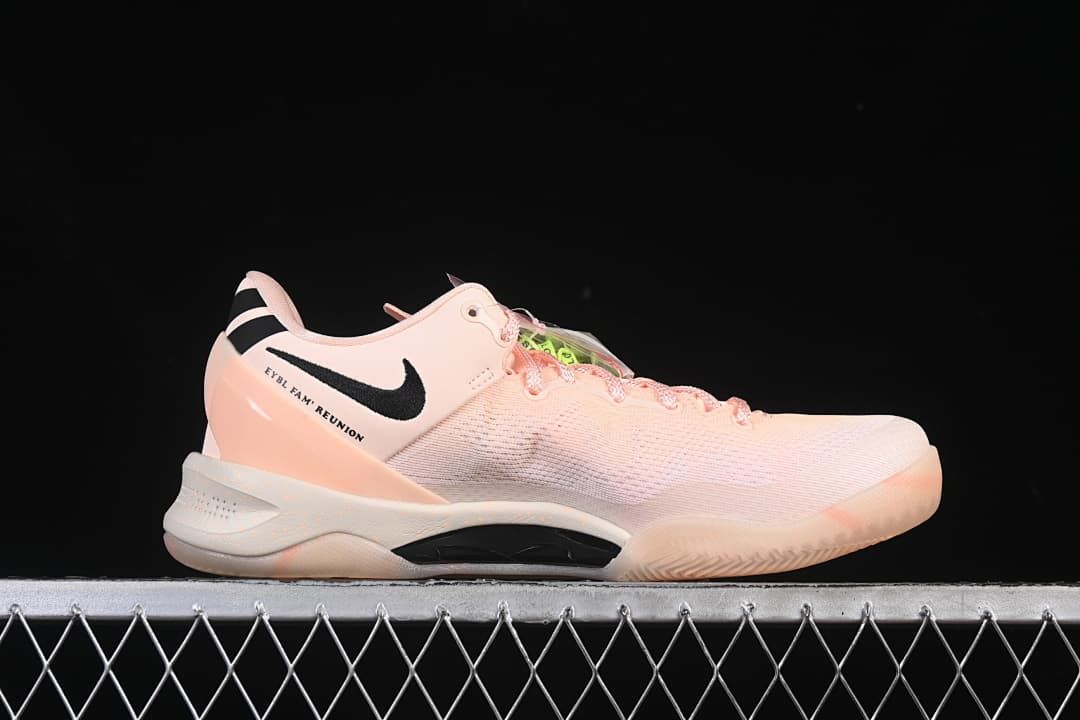 Side view showing the heel, Swoosh, and midsole