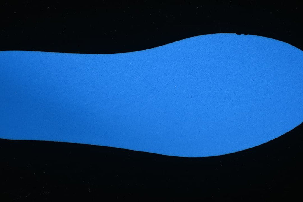 Blue insole shown separately against a black background