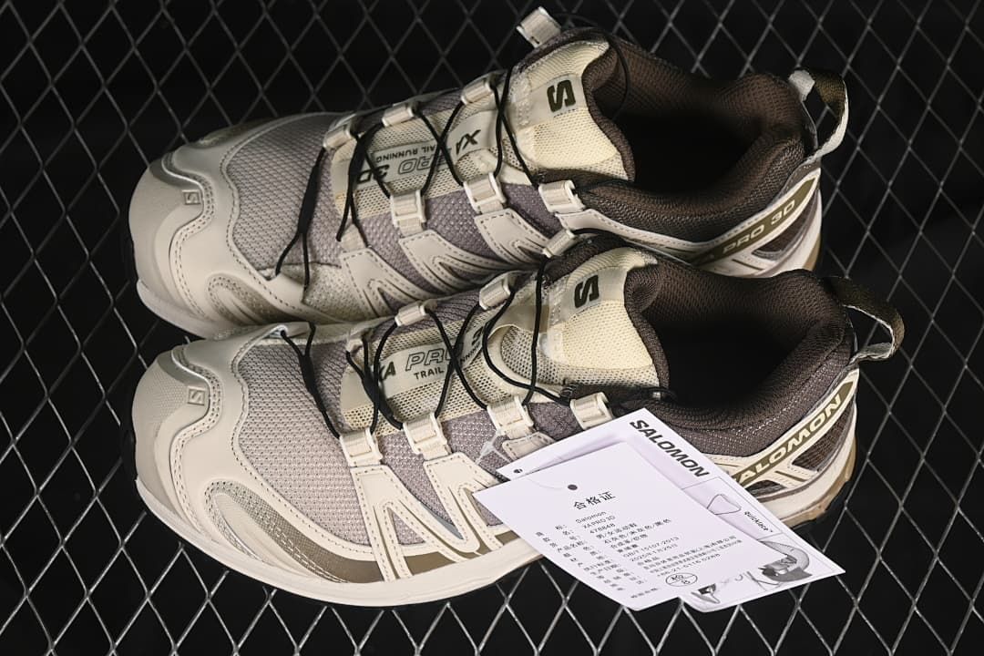 Pair of Salomon XA Pro 3D shoes shown from above and the side.