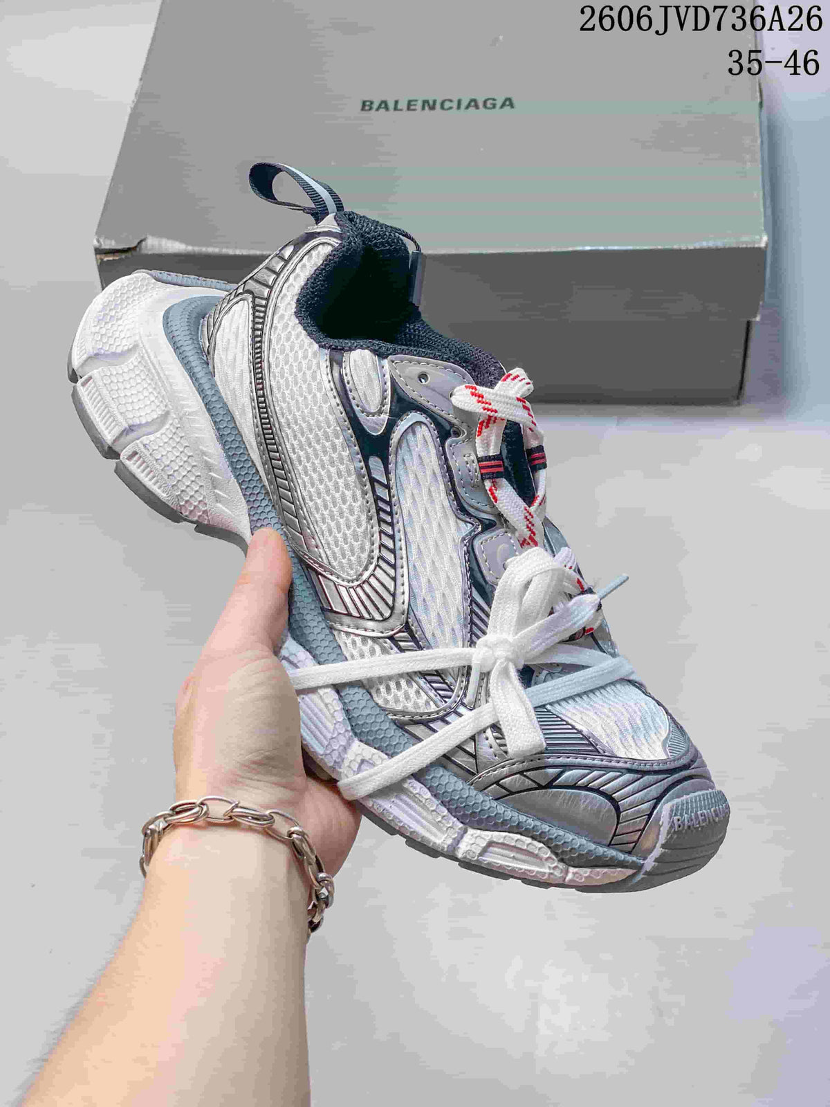 White Balenciaga 3XL sneaker with gray and silver detailing
