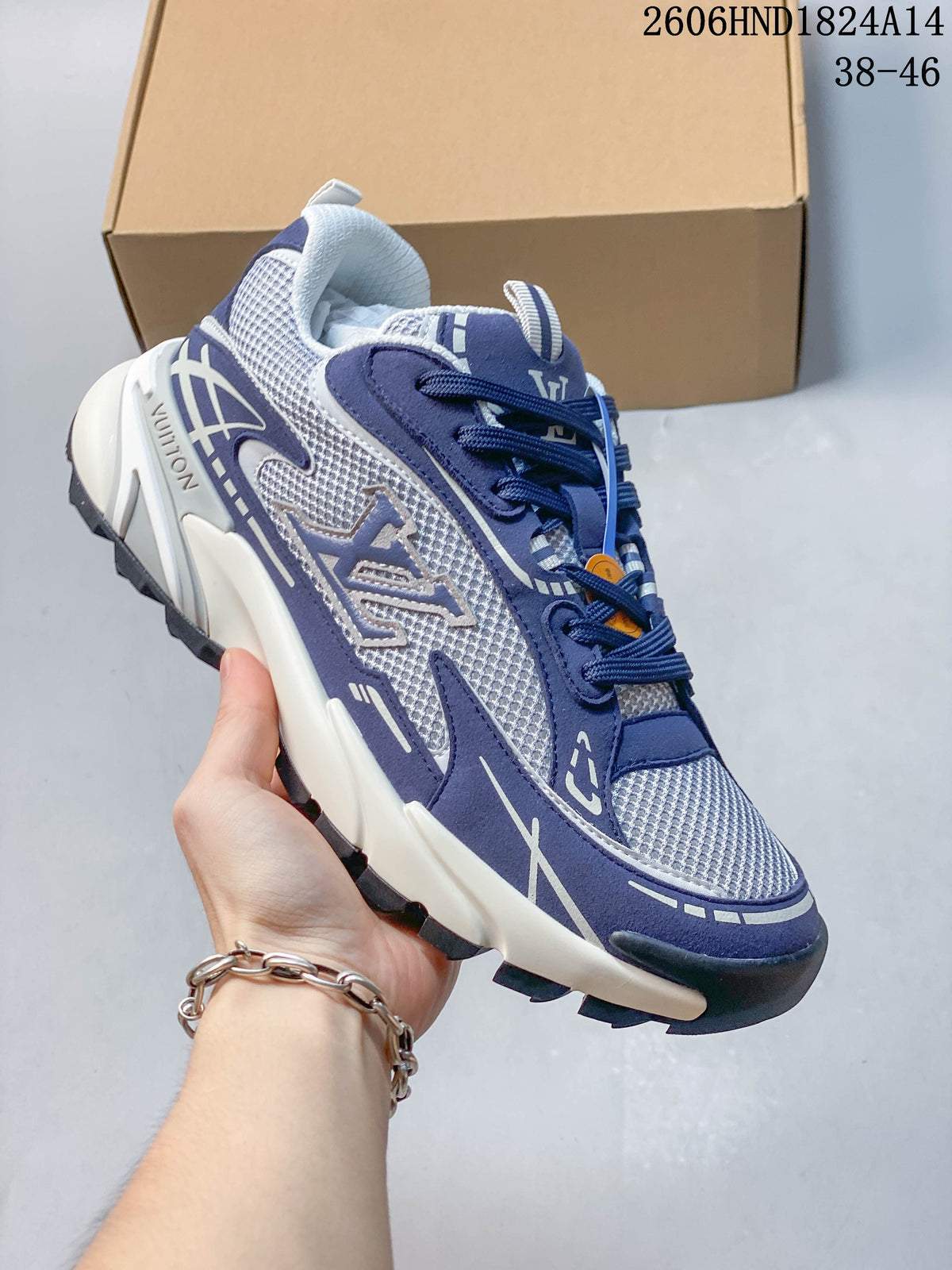 Louis Vuitton Tatic Runner sneaker in navy and light gray