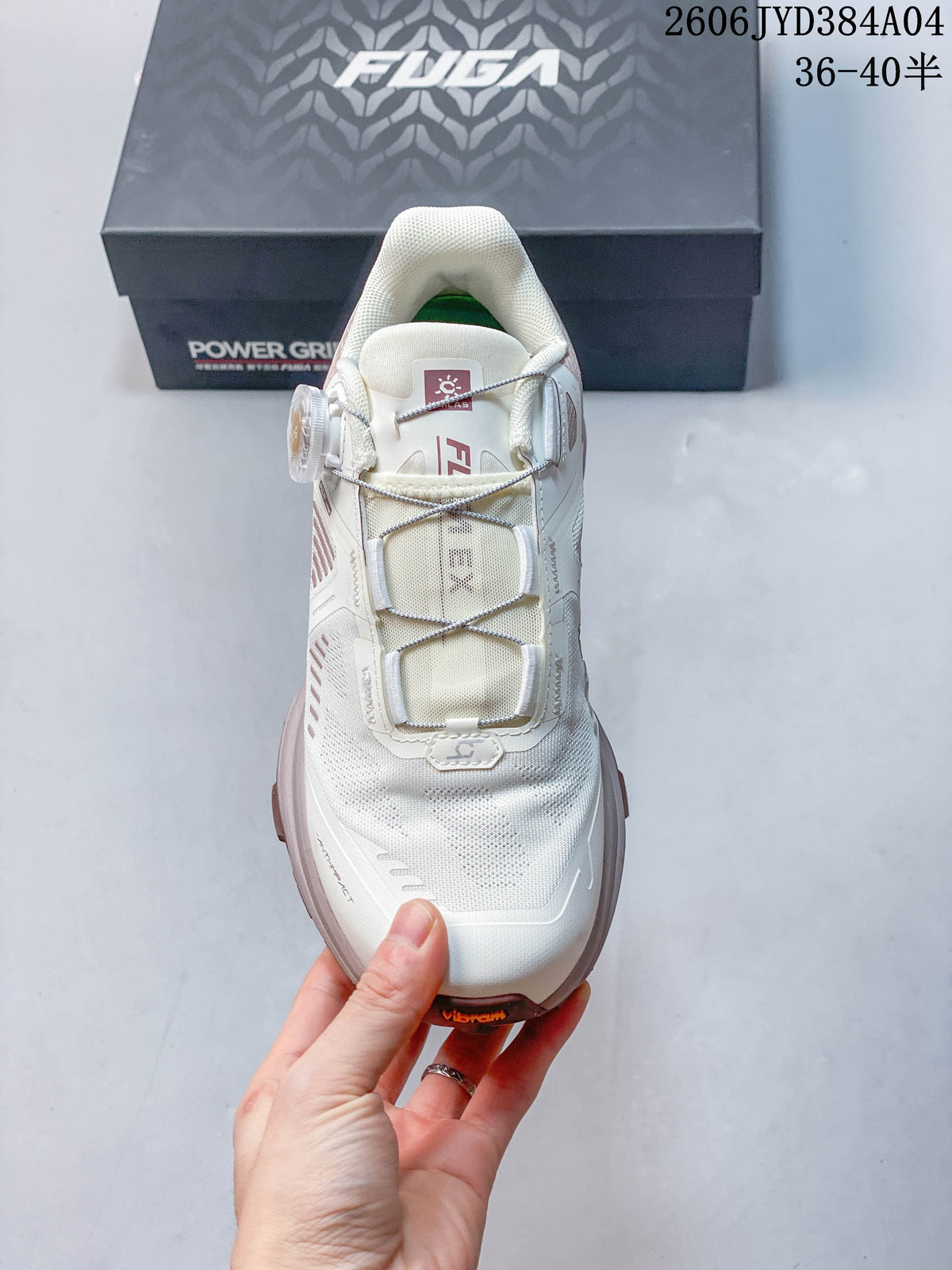 Front view showing the dial closure and off-white upper of a Kailas FUGA EX3 BOA shoe