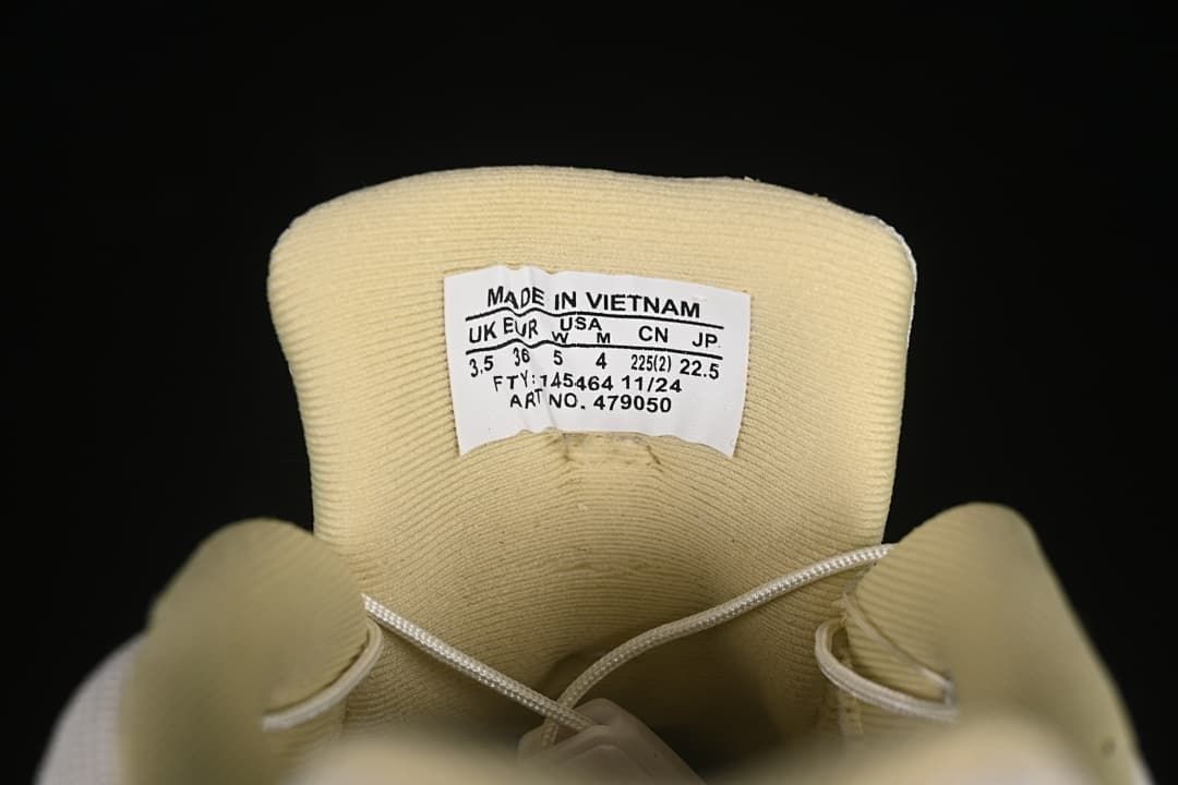 Tongue size label showing EU 36, UK 3.5, and article number 479050