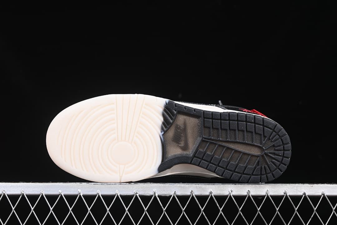 Underside view showing the black-and-sail outsole