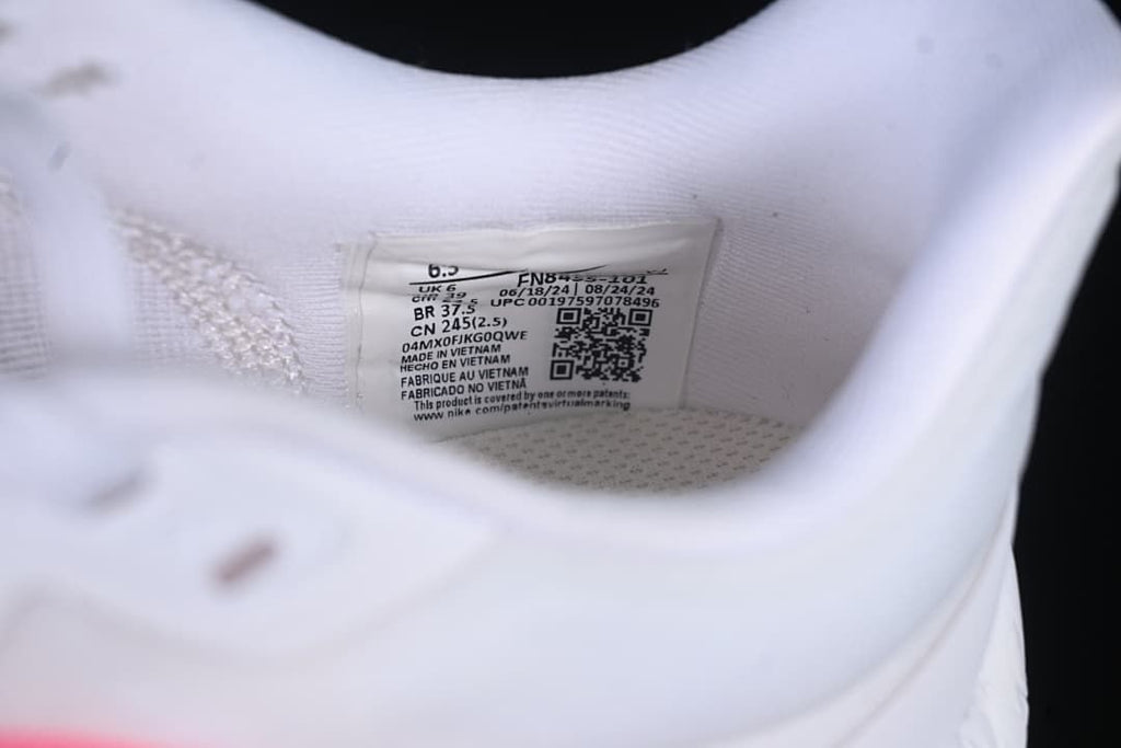Interior size label showing sample shoe size and style code