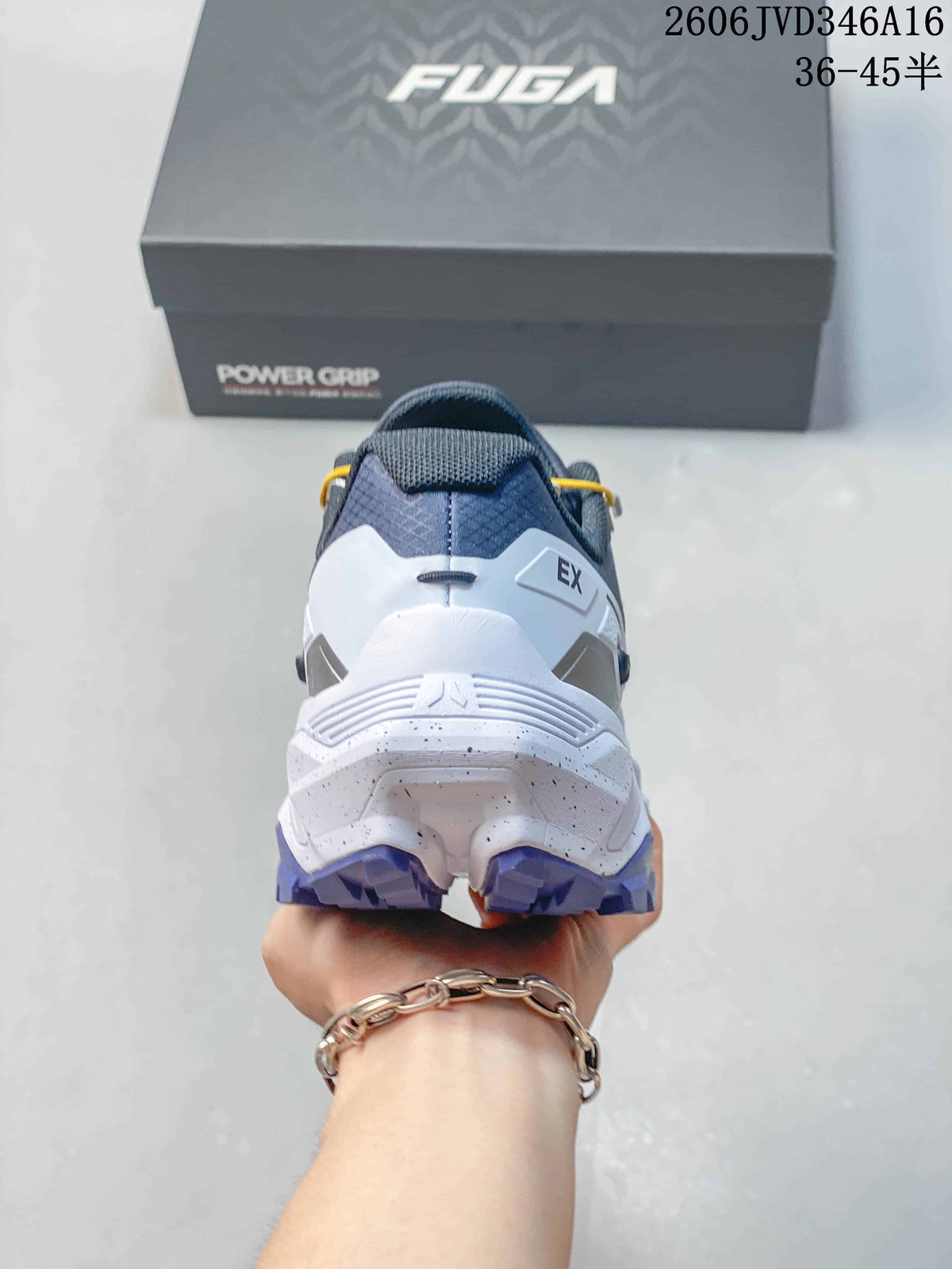 Rear view of a Kailas FUGA EX3 trail running shoe