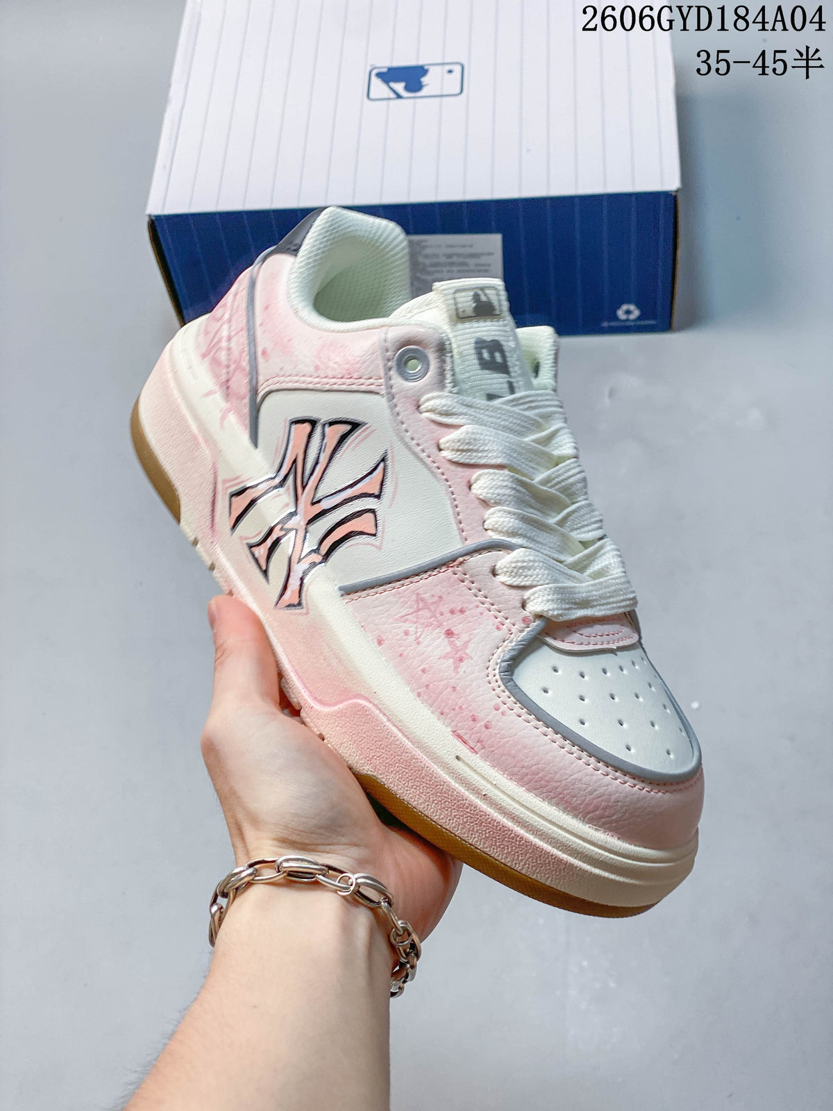 Angled side view highlighting the MLB graphic and pink panel details