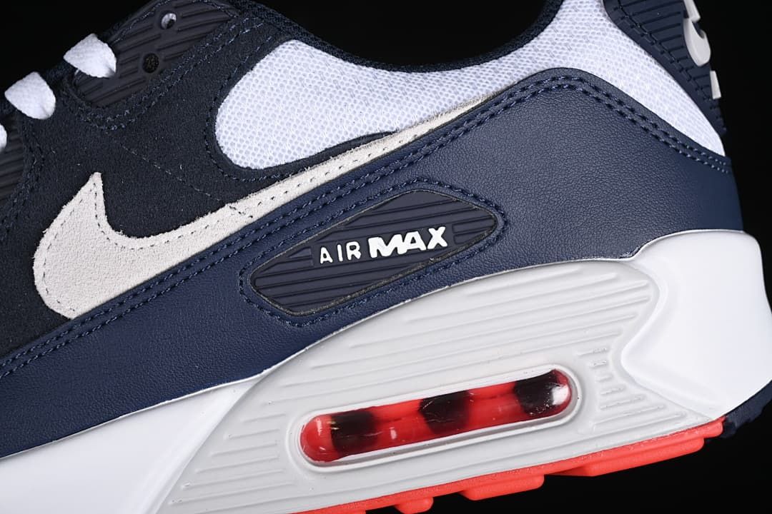 Close-up of the side Swoosh and visible heel Air Max unit