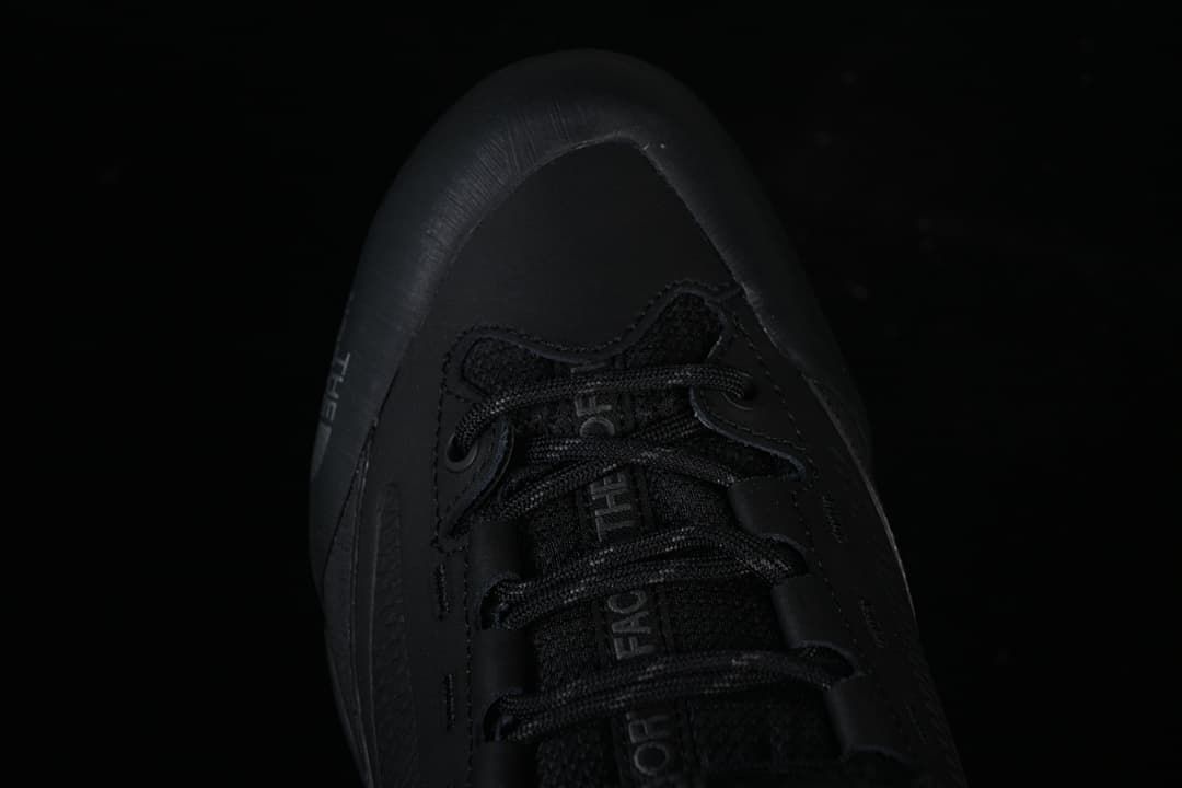 Top-down close-up of the boot's toe and lace area.