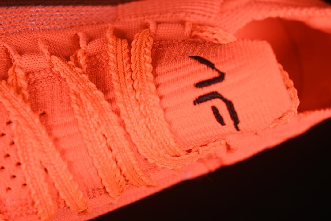 Close-up of the laces and tongue