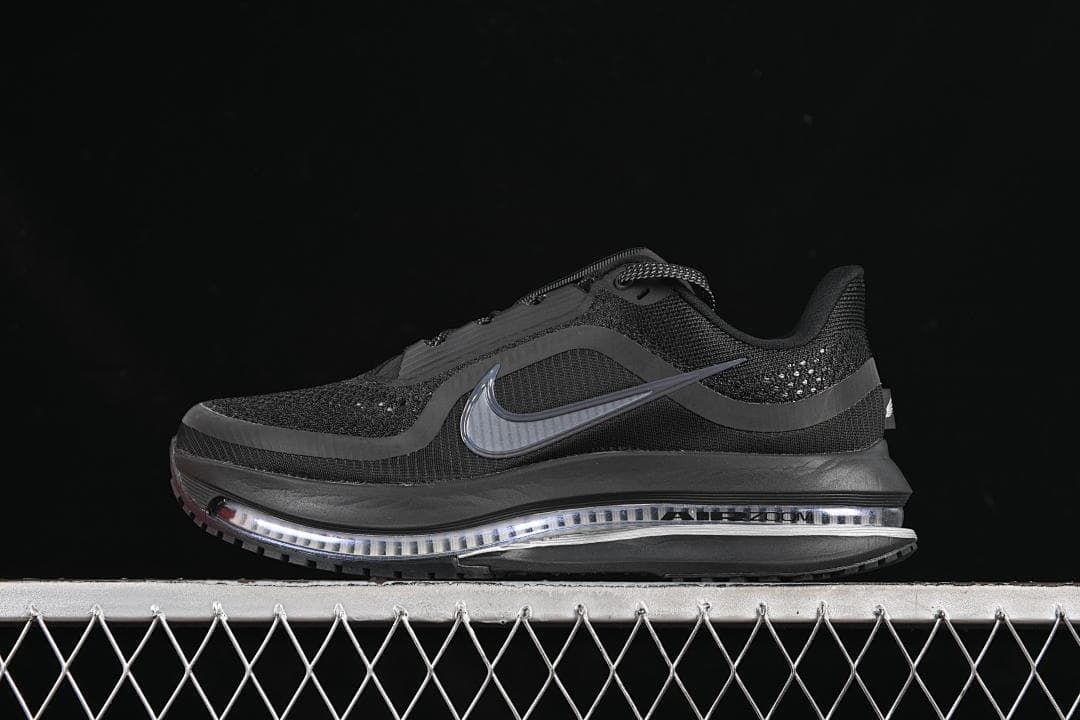 Side profile of a black Nike Air Zoom Pegasus Premium running shoe.