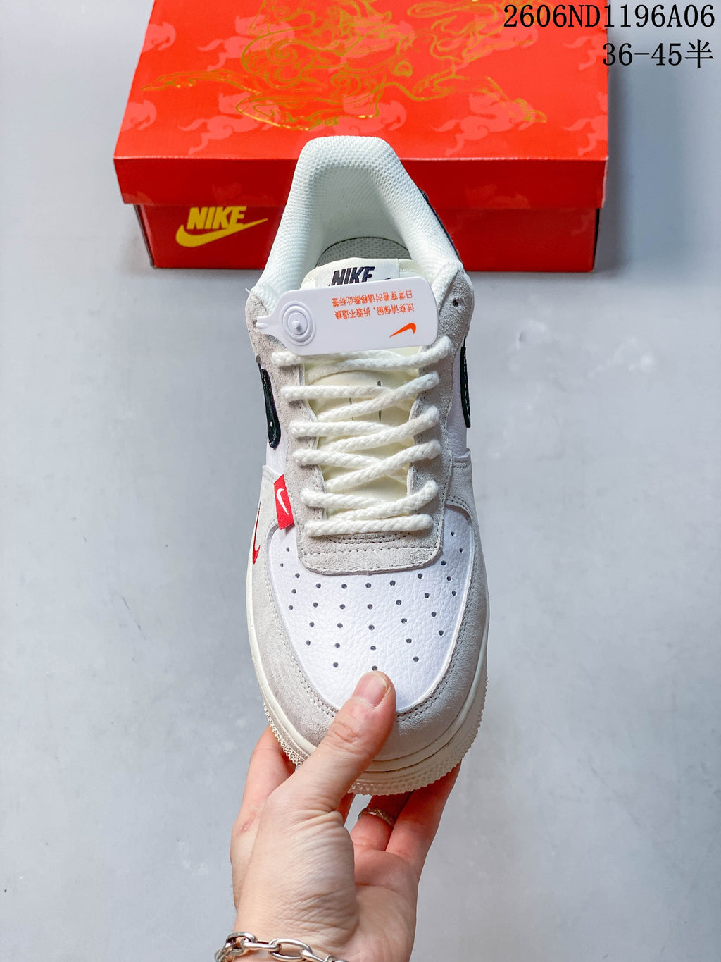 Top view of the sneaker showing its perforated toe, laces, and contrasting panels.